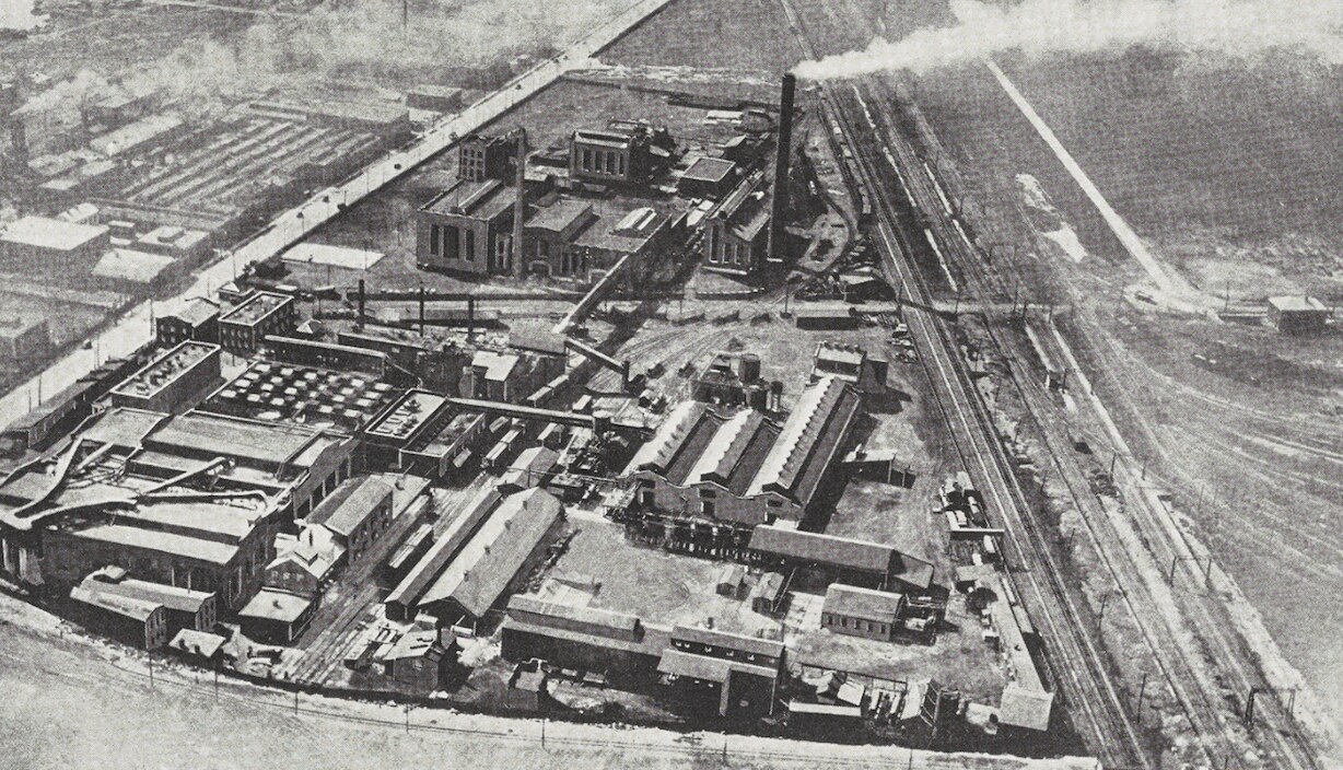 Aerial view of the Hooker Electrochemical Company plant